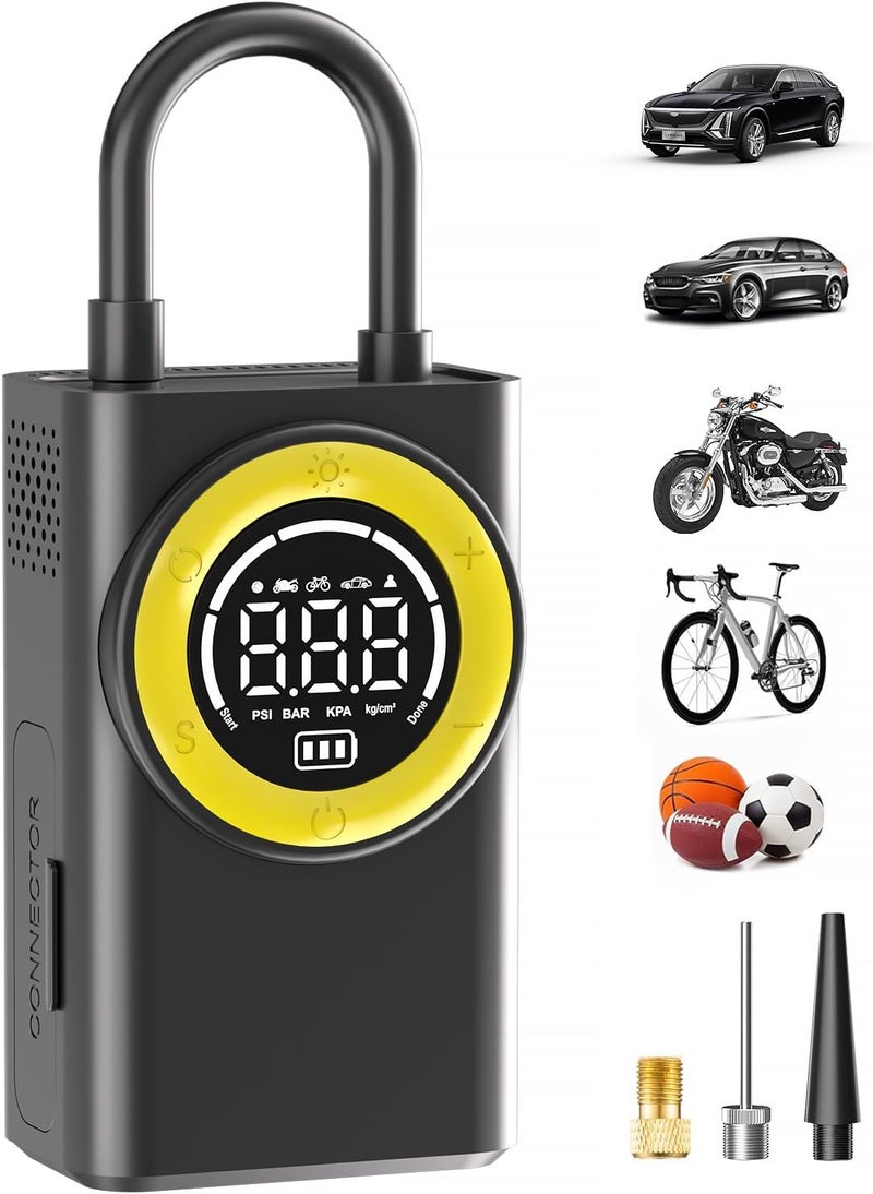 FLYKID Tire Inflator Portable Air Compressor,150 PSI Cordless Air Pump for Car Tires with Digital Pressure Gauge & LED Light,5X Faster Portable Tire Inflator for Car,Motorcycle,Bike,Ball - Image 1